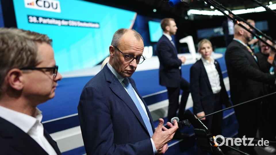 Kanzler und CDU-Chef Friedrich Merz will die Delegierten beim Parteitag in Stuttgart von seinem Reformkurs überzeugen. Bild: Kay Nietfeld/dpa
