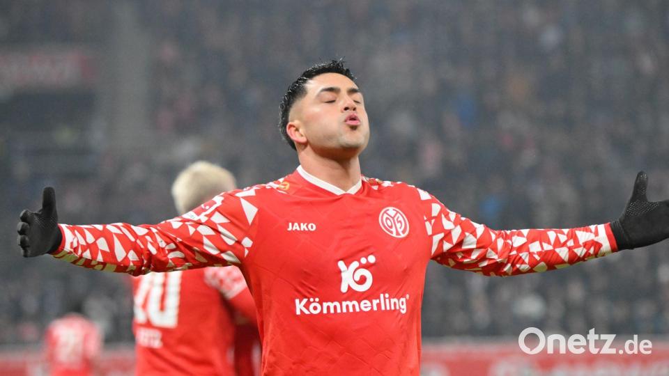 Erzielte sein zehntes Saisontor für Mainz 05: Nadiem Amiri. Bild: Torsten Silz/dpa