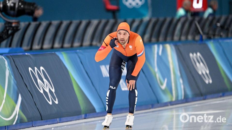 Joep Wennemars hatte bereits über 1.000 Meter Pech, als ihn ein Kontrahent auf der Eisbahn behinderte. (Archivfoto) Bild: Peter Kneffel/dpa