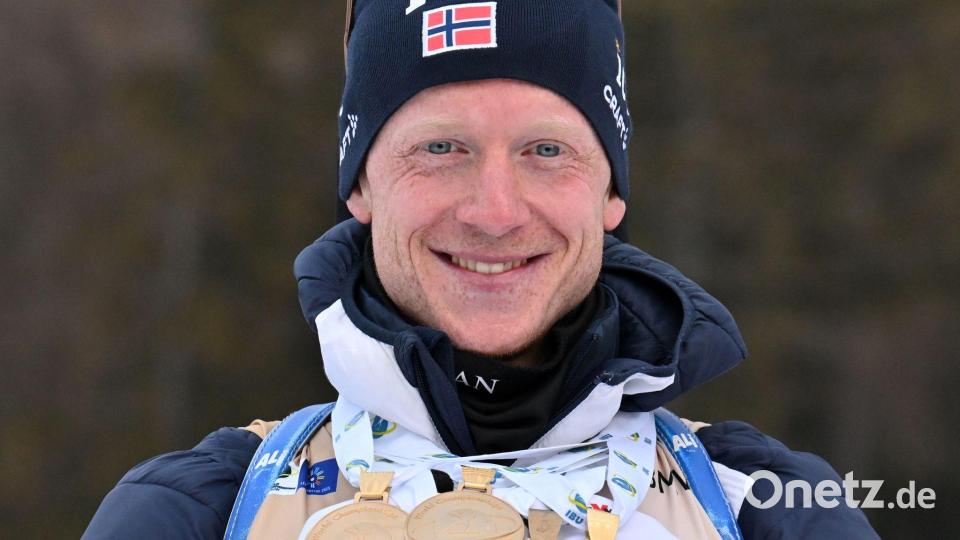 Johannes Thingnes Bö ist eine Biathlon-Legende. (Archivbild) Bild: Martin Schutt/dpa
