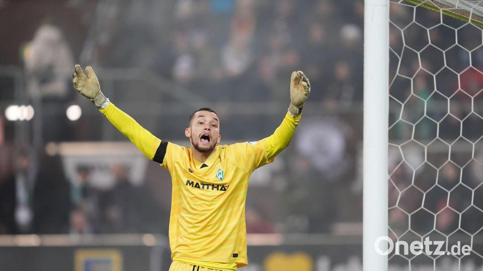 Werder-Torwart Mio Backhaus. Bild: Marcus Brandt/dpa