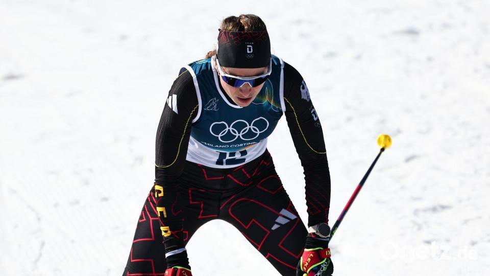 Katharina Hennig Dotzler beendet ihre Olympia-Karriere auf Platz neun. Bild: Daniel Karmann/dpa