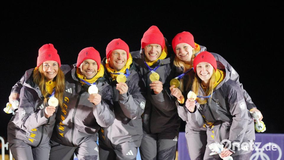 Medaillenbank Eiskanal: Die Rodlerinnen und Rodler lieferten mit Skeleton- und Bobteams die meisten Medaillen. (Archivbild) Bild: Michael Kappeler/dpa