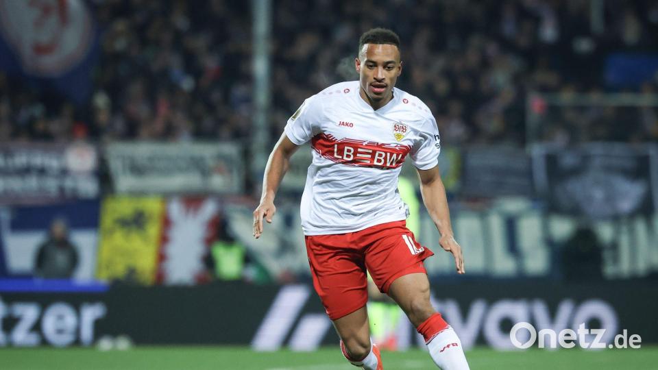 Klappt es mit der Titelverteidigung für Jamie Leweling und den VfB Stuttgart? (Archivbild) Bild: Christian Charisius/dpa