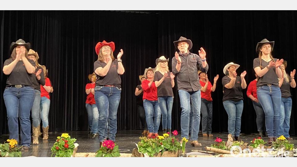 Die "East End Stompers" versprühen zu Countrymusik und rockigen Klängen gute Laune. Bild: Völkl