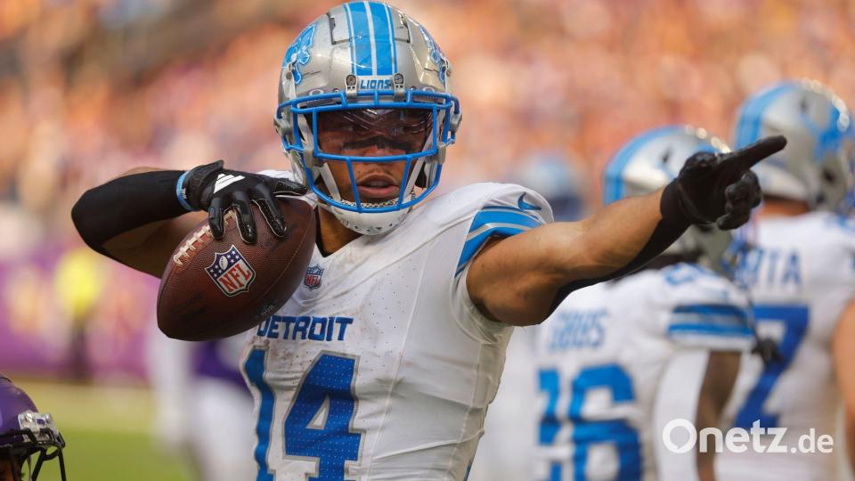 Amon-Ra St. Brown spielt seit 2021 für die Detroit Lions in der NFL. (Archivbild) Bild: Bruce Kluckhohn/AP/dpa