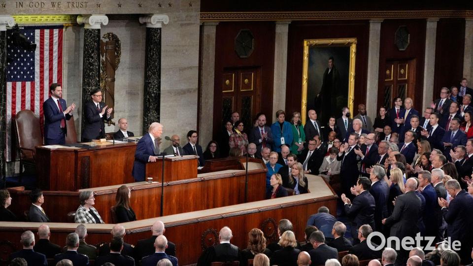 Trump wird in einem vollen Saal seine Rede zur Lage der Nation halten. (Archivfoto) Bild: Alex Brandon/AP/dpa