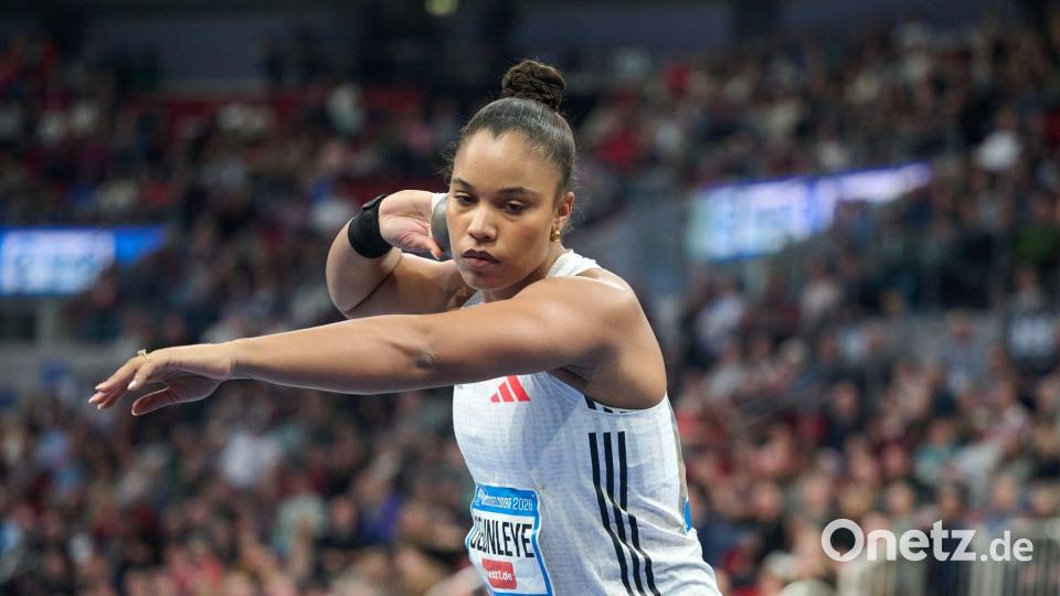 Yemisi Ogunleye geht als Favoritin in die deutschen Hallen-Meisterschaften in Dortmund. (Archivbild) Bild: Bernd Thissen/dpa