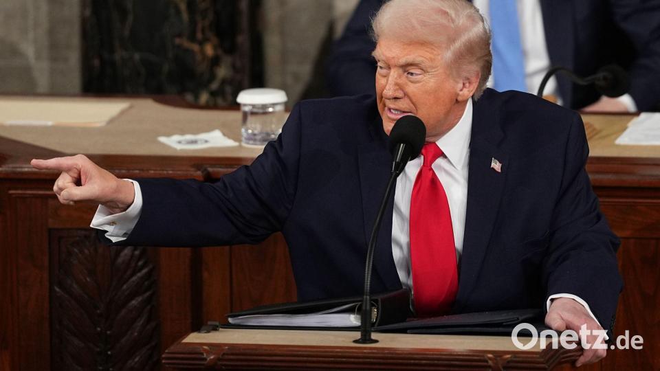 Was stimmt, was nicht? Trumps Rede im Faktencheck. Bild: Matt Rourke/AP/dpa