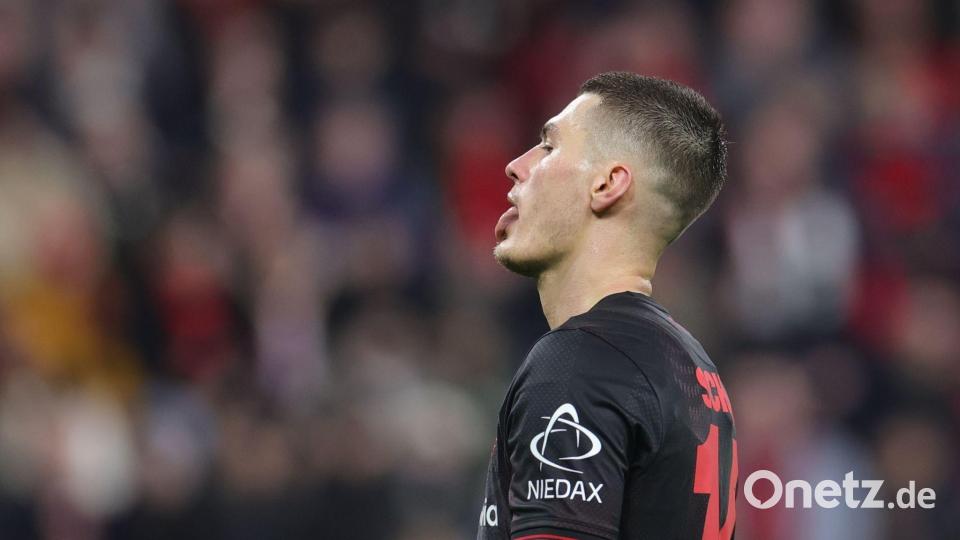 Leverkusens Patrik Schick in der Partie gegen Olympiakos Piräus. Bild: Rolf Vennenbernd/dpa