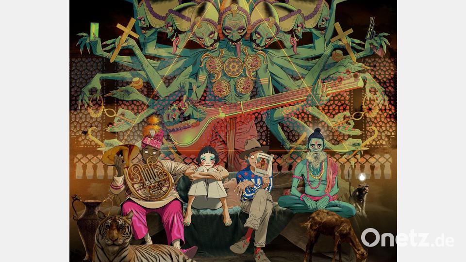 KI ist für Charakter-Schöpfer Hewlett ein Fremdwort – und setzt auf eigene Kreativität bei Gestaltung der Figuren. (Archivbild) Bild: Jamie Hewlett/Universal/dpa