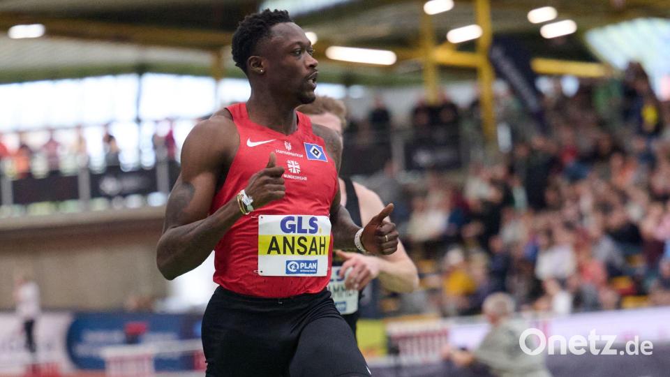 Owen Ansah sprintete zum Hallen-Titel über 60 Meter. Bild: Bernd Thissen/dpa
