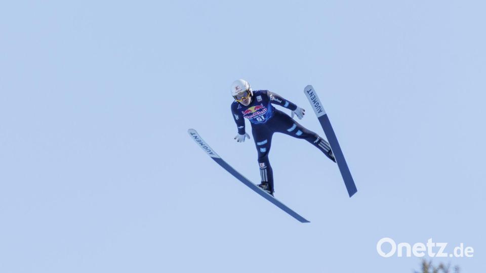 Philipp Raimund wird beim Skifliegen Sechster. Bild: Erwin Scheriau/APA/dpa