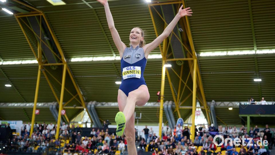 Imke Onnen sicherte sich den deutschen Hochsprung-Titel. Bild: Bernd Thissen/dpa