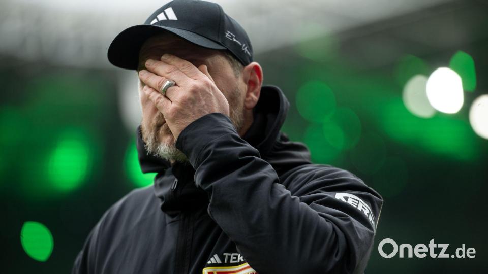 Union-Coach Baumgart wollte nicht mehr hinsehen. Bild: Fabian Strauch/dpa