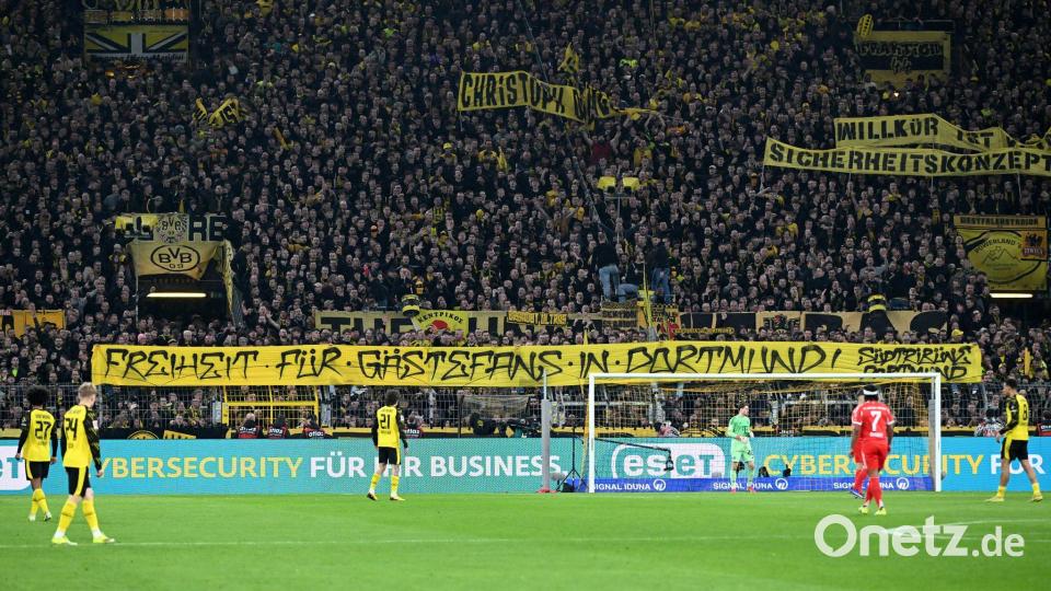 Die Dortmunder Fans zeigten sich solidarisch. Bild: Federico Gambarini/dpa