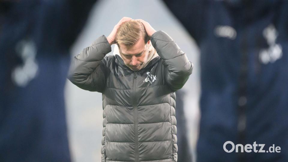 Darmstadts Trainer Florian Kohfeldt nach der Niederlage in Dresden. Bild: Robert Michael/dpa