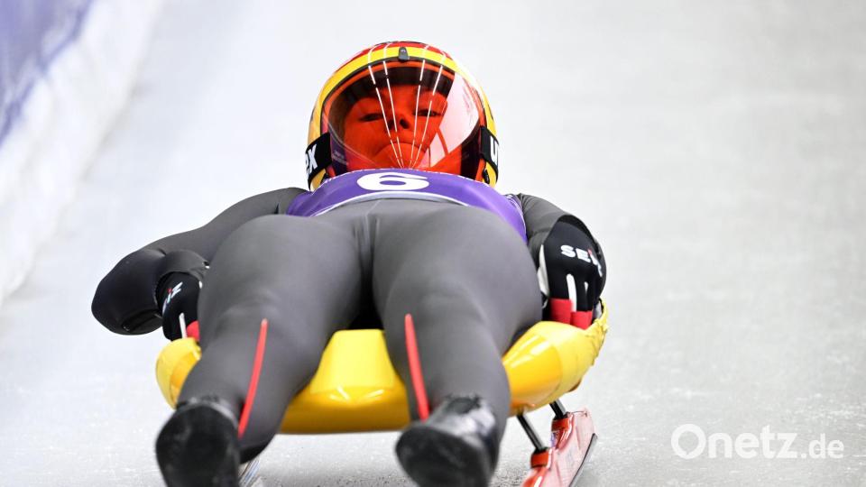 Siegte auch beim Weltcup in St. Moritz: Rodlerin Julia Taubitz. (Archivbild) Bild: Robert Michael/dpa