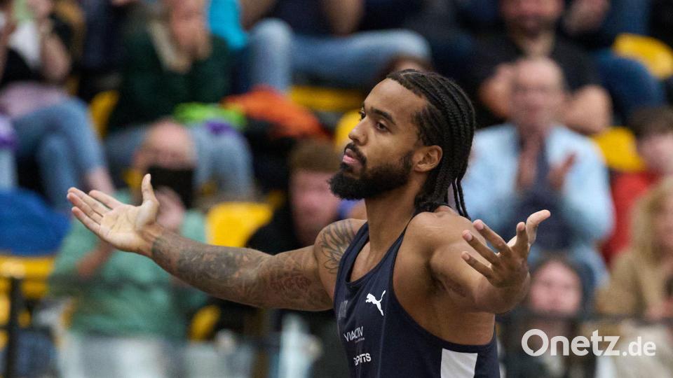 Bo Kanda Lita Baehre genügte ein gültiger Versuch für den Stabhochsprung-Titel. Bild: Bernd Thissen/dpa