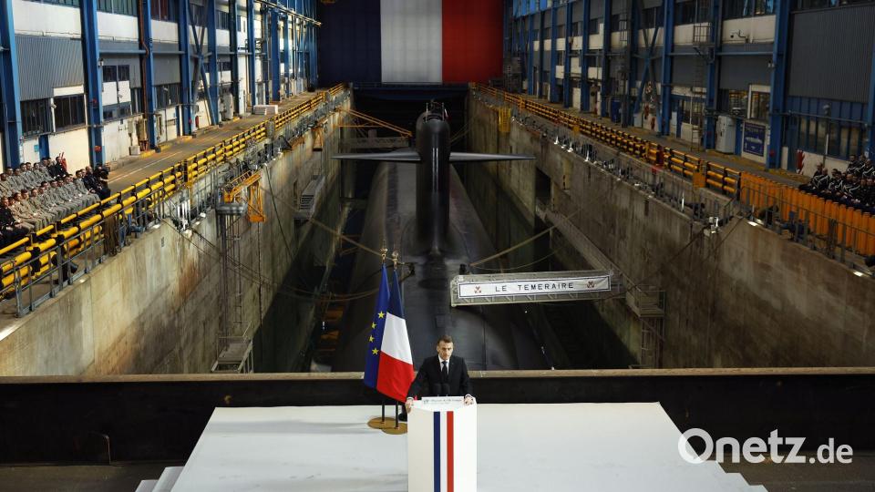 Neben Deutschland wollen sieben weitere Länder mit Paris über eine Ausweitung des Atomschirms reden. Bild: Yoan Valat/Pool EPA/AP/dpa