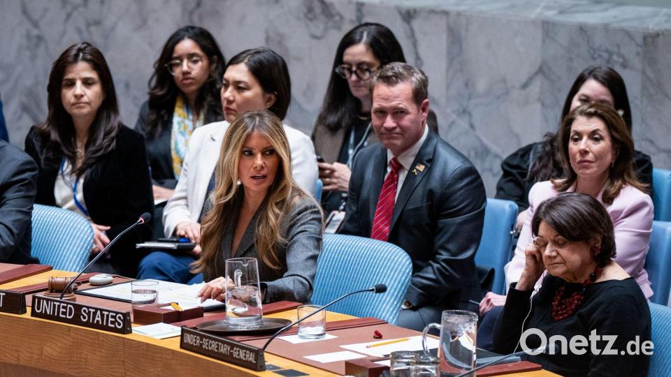 Melania Trump, First Lady der USA, leitet eine Sitzung des Sicherheitsrates der Vereinten Nationen. Bild: Angelina Katsanis/AP/dpa