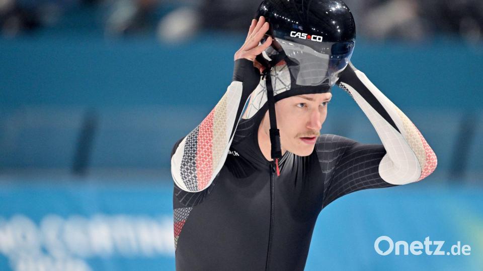Der deutsche Eisschnelläufer Fridtjof Petzold bangt um die Fortsetzung seine Karriere. (Archivbild) Bild: Peter Kneffel/dpa