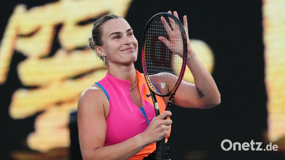 Glück in der Liebe: Aryna Sabalenka hat sich mit ihrem Partner verlobt. Bild: Dita Alangkara/AP/dpa