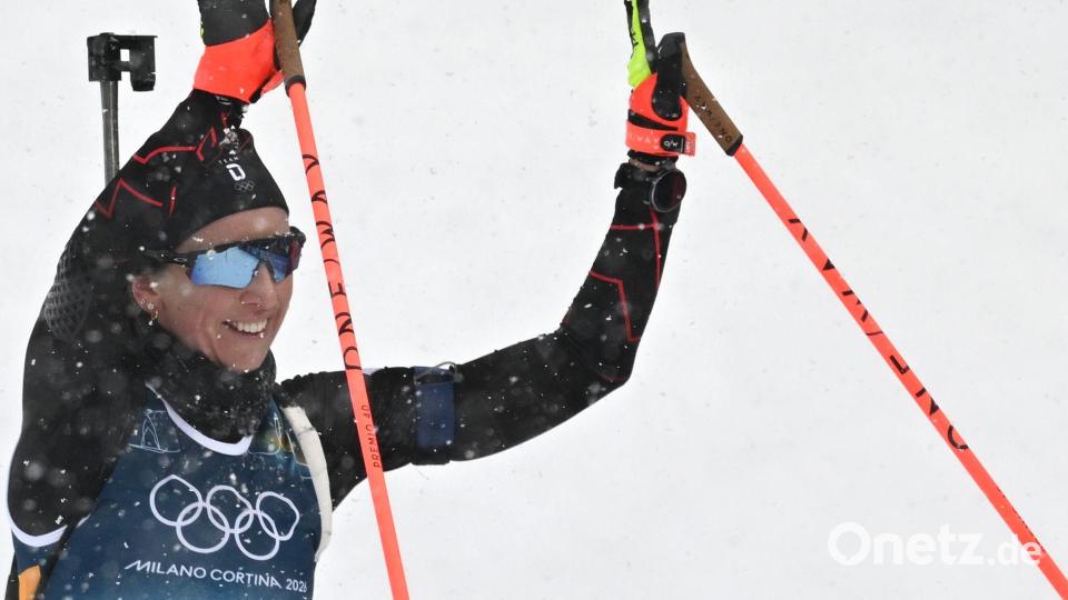 Franziska Preuß hat nach den Winterspielen ihre Karriere beendet. (Archivbild) Bild: Hendrik Schmidt/dpa