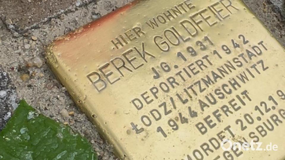 Seit 2025 gibt es in Regensburg einen Stolperstein für Berek Goldfeier. Bild: Stefanie Kraus