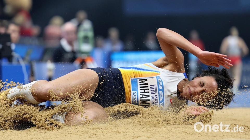Malaika Mihambo beendete beim Istaf Indoor in Berlin ihre Hallensaison. Bild: Andreas Gora/dpa