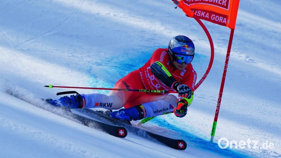 Der Schweizer Skirennfahrer Marco Oderr verpasst den Sieg in Slowenien. Bild: Pier Marco Tacca/AP/dpa