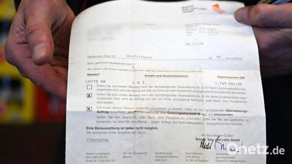 Intemann hat 1994 fast 1,8 Millionen Mark im Lotto gewonnen. Bild: Shireen Broszies/dpa