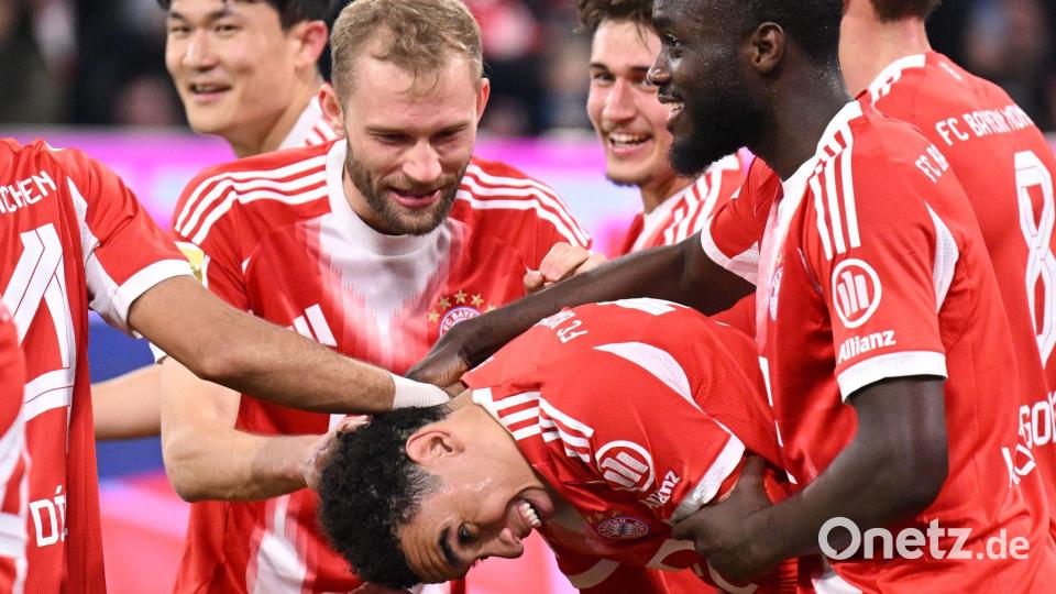 Jamal Musiala jubelt über sein erstes Bundesliga-Tor seit fast einem Jahr. Bild: Harry Langer/dpa