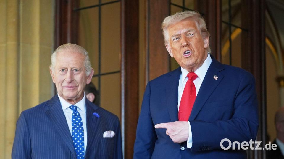 Trump (r.) gilt als Bewunderer des britischen Königshauses. (Archivbild) Bild: Evan Vucci/AP/dpa