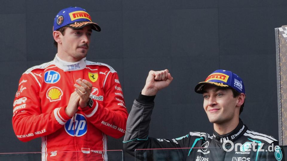 George Russell (r) hält die Kritikwelle für überzogen. Bild: Scott Barbour/AP/dpa