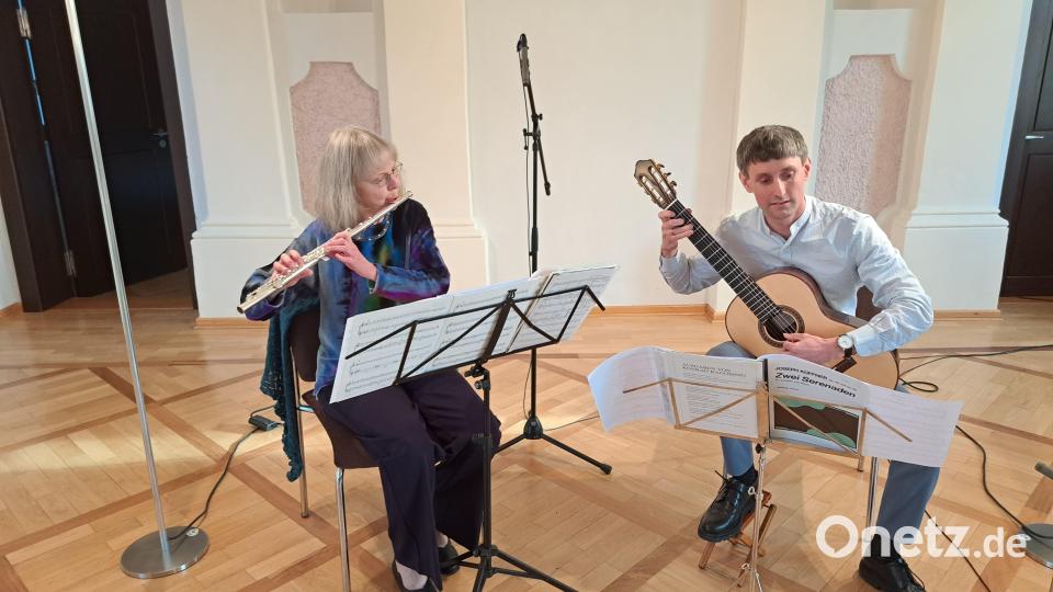 Viola Schweinfurter und Benjamin Doß gastierten am Sonntag beim Waldsassener Kammermusikkreis im Harmoniesaal des ehemaligen Abtschlosses. Bild: Johannes Röttges