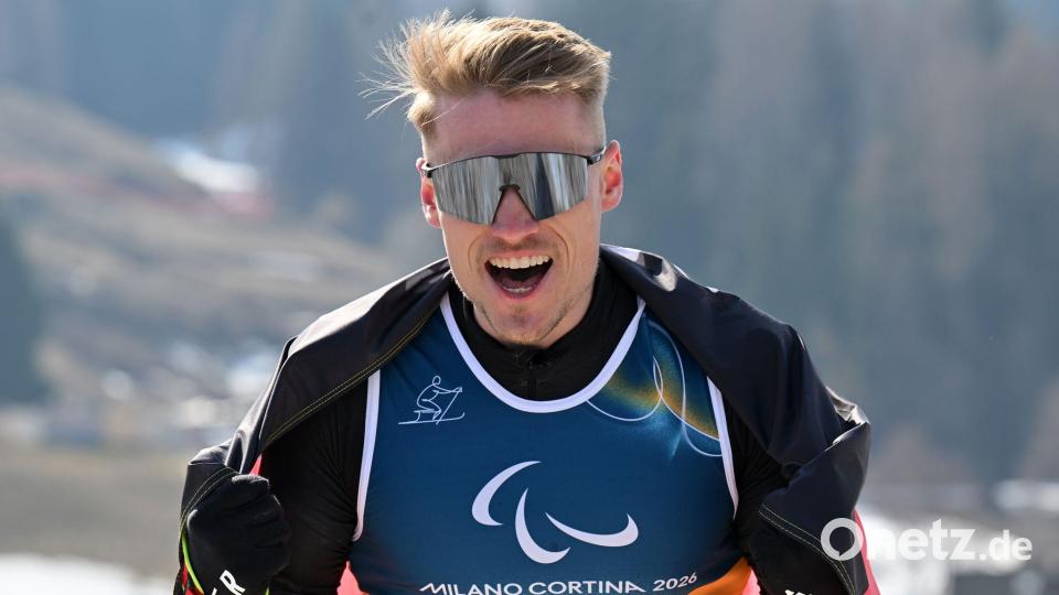 Sebastian Marburger jubelt über Silber. Bild: Martin Schutt/dpa