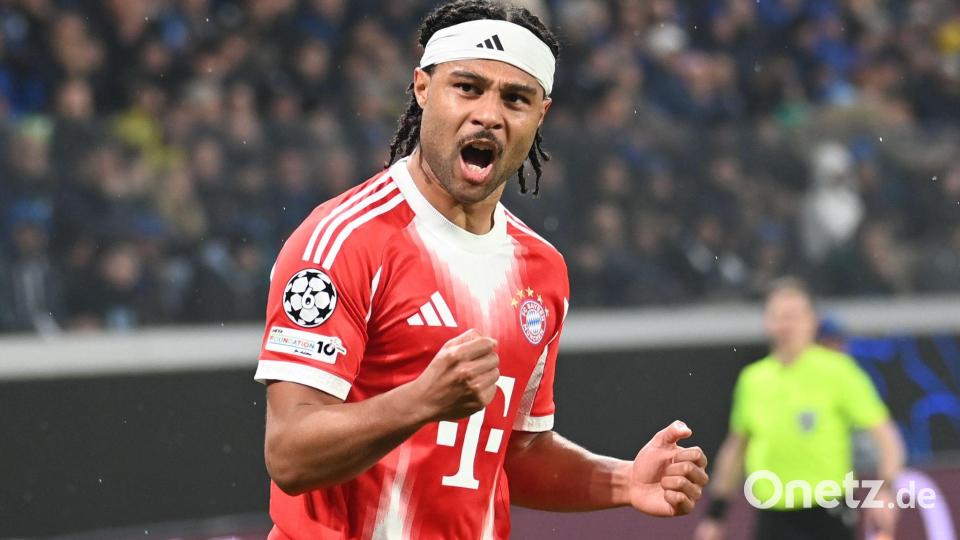 Serge Gnabry beim Torjübel nach seinem 3:0. Bild: Gianluca Ricci/LiveMedia-IPA/ZUMA Press Wire/dpa