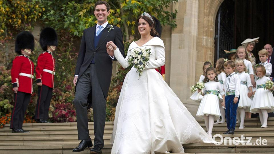 Prinzessin Eugenie bei ihrer Hochzeit. (Archivbild) Bild: Victoria Jones/PA Wire/dpa