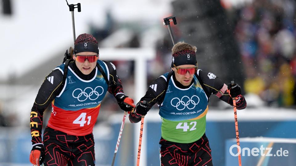 Keine Chance im Kampf um die vorderen Plätze: Justus Strelow und David Zobel Bild: Hendrik Schmidt/dpa