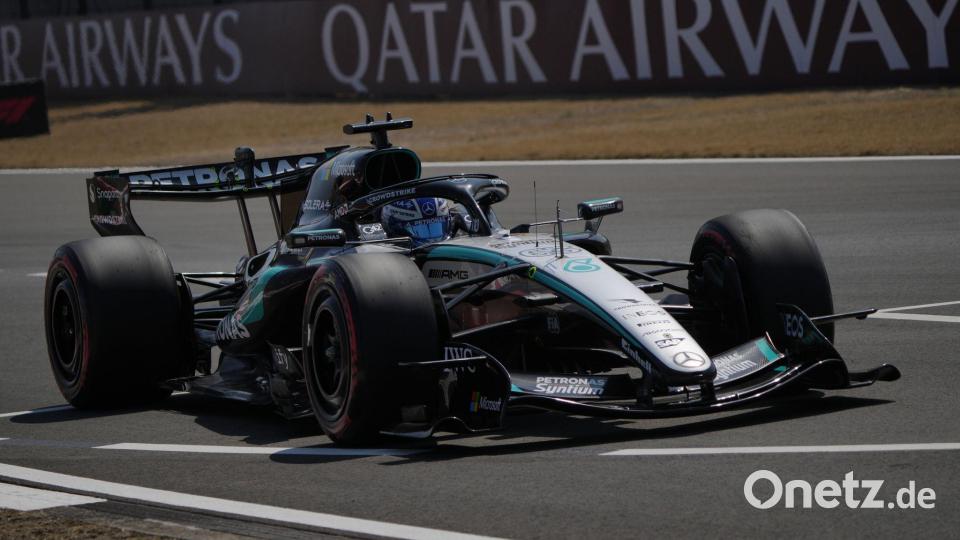 WM-Spitzenreiter George Russell führt auch in China das Feld an. Bild: Andy Wong/AP/dpa