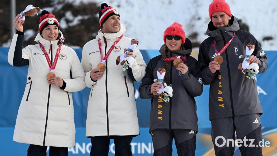 Geteiltes Bronze für Deutschland und Tschechien. Bild: Martin Schutt/dpa