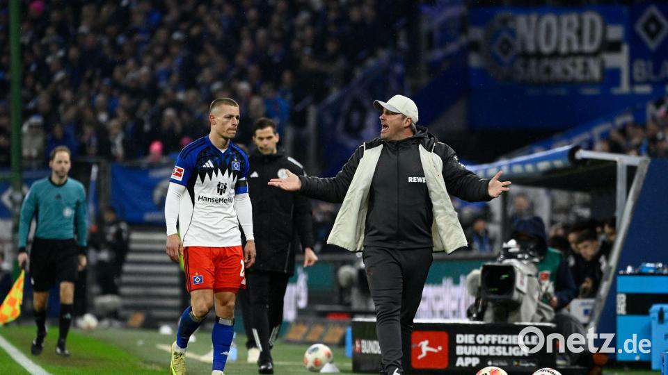 Trainer Lukas Kwasniok beim HSV. Bild: Gregor Fischer/dpa