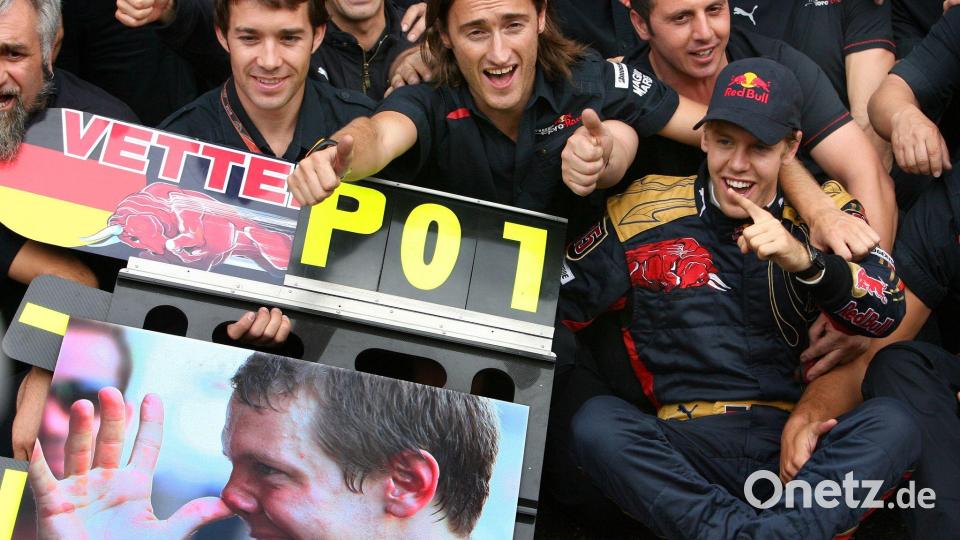 Sebastian Vettel (r) war 2008 jüngster Pole-Mann - und gewann dann auch das Rennen. (Archivbild) Bild: picture alliance / dpa