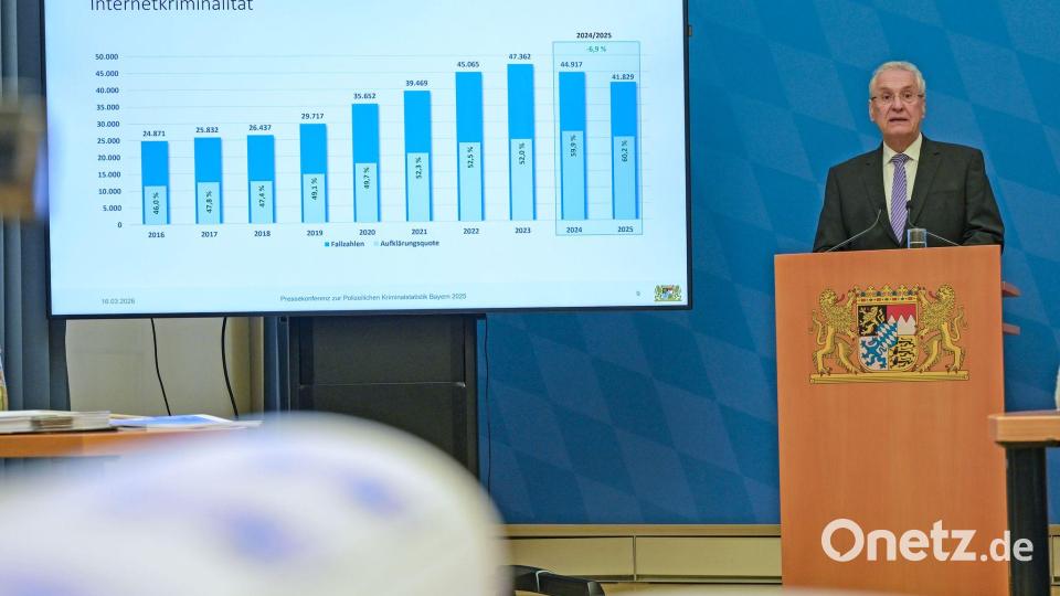 Joachim Herrmann präsentierte die Statistik in München. Bild: Malin Wunderlich/dpa