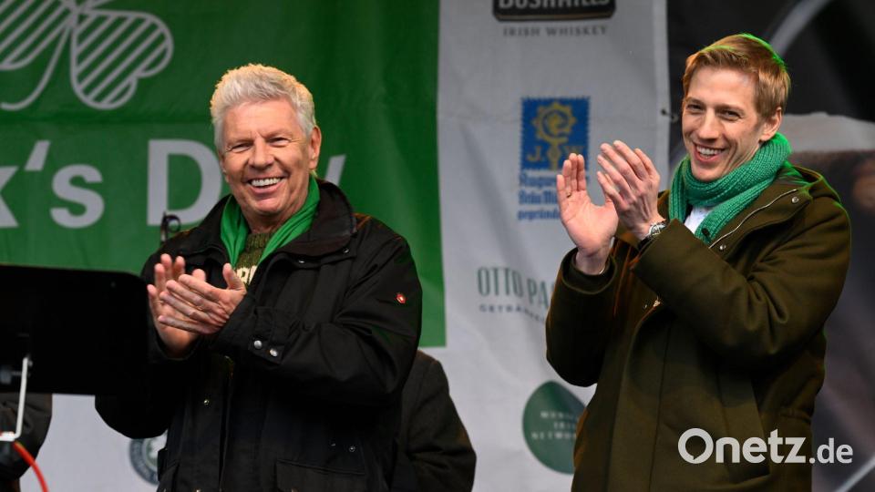 Reiter und Krause am Wochenende beim St. Patrick's Day in München. Bild: Felix Hörhager/dpa