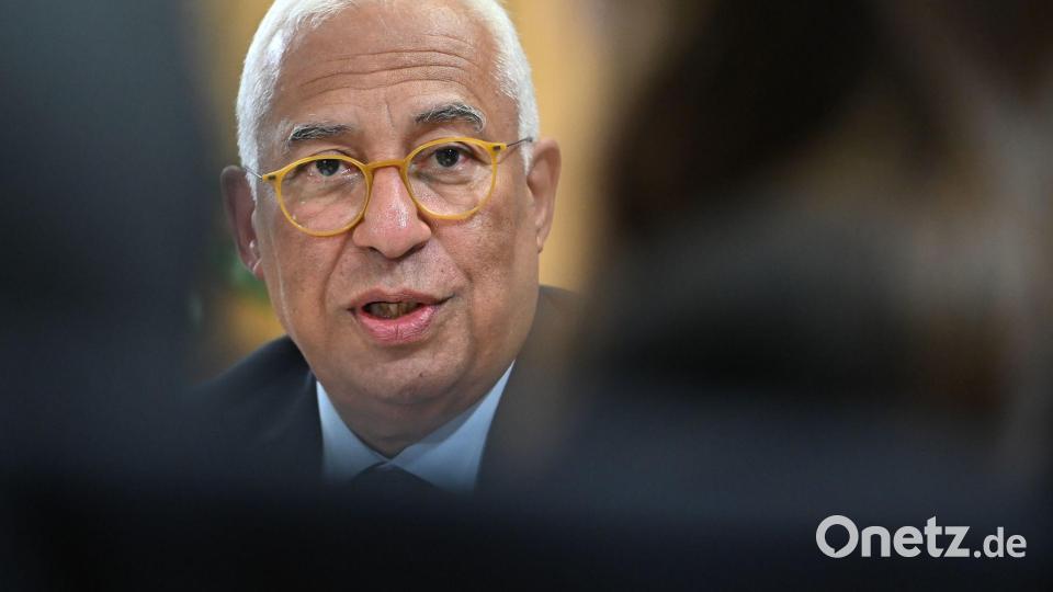 António Costa, Präsident des Europäischen Rates, spricht sich für die weitere Unterstützung der Ukraine aus. Bild: Markus Lenhardt/dpa-ENR Pool/dpa