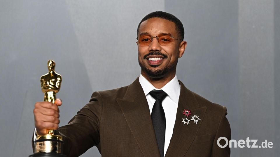 Oscar-Preisträger Michael B. Jordan freute sich mit Anker-Bart. (Archivbild) Bild: Doug Peters/PA Wire/dpa