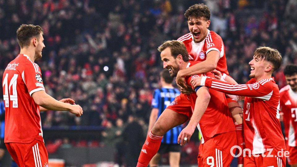 Nach dem 6:1 im Hinspiel jubelten die Münchner auch im Rückspiel mehrfach. Bild: Tom Weller/dpa