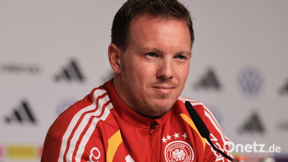 Julian Nagelsmann holt einem Bericht zufolge Lennart Karl in seinen Kader. (Archivfoto) Bild: Jan Woitas/dpa